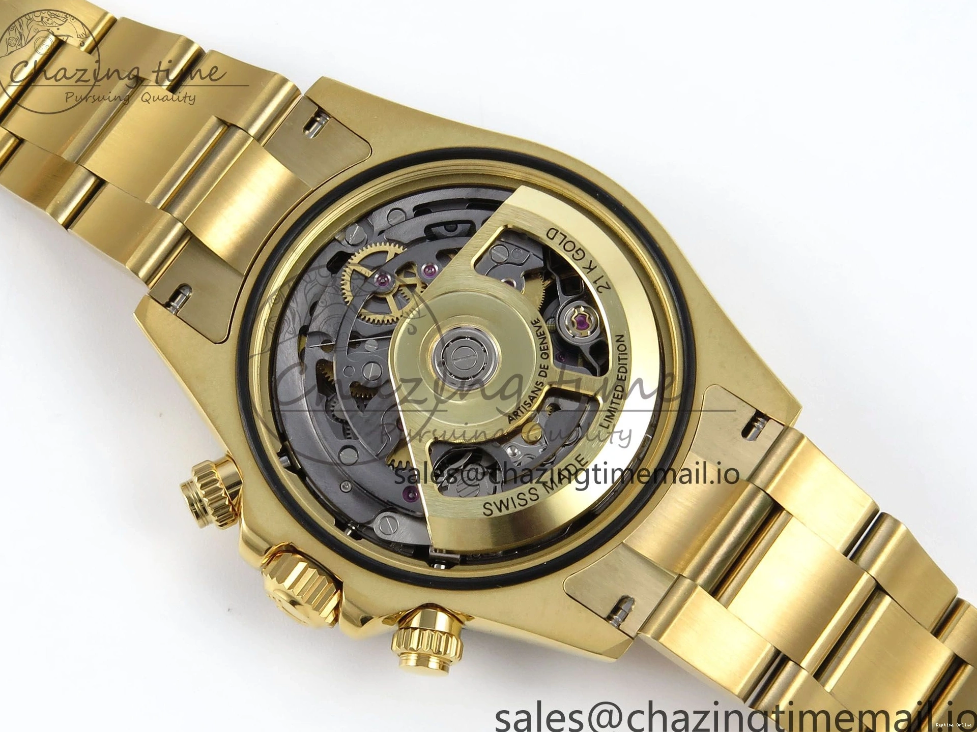 0409 Daytona Artisans Skeleton YG ADGF Best Edition Skeleton Dial on YG Oyster Bracelet SA FlexibleFit 754